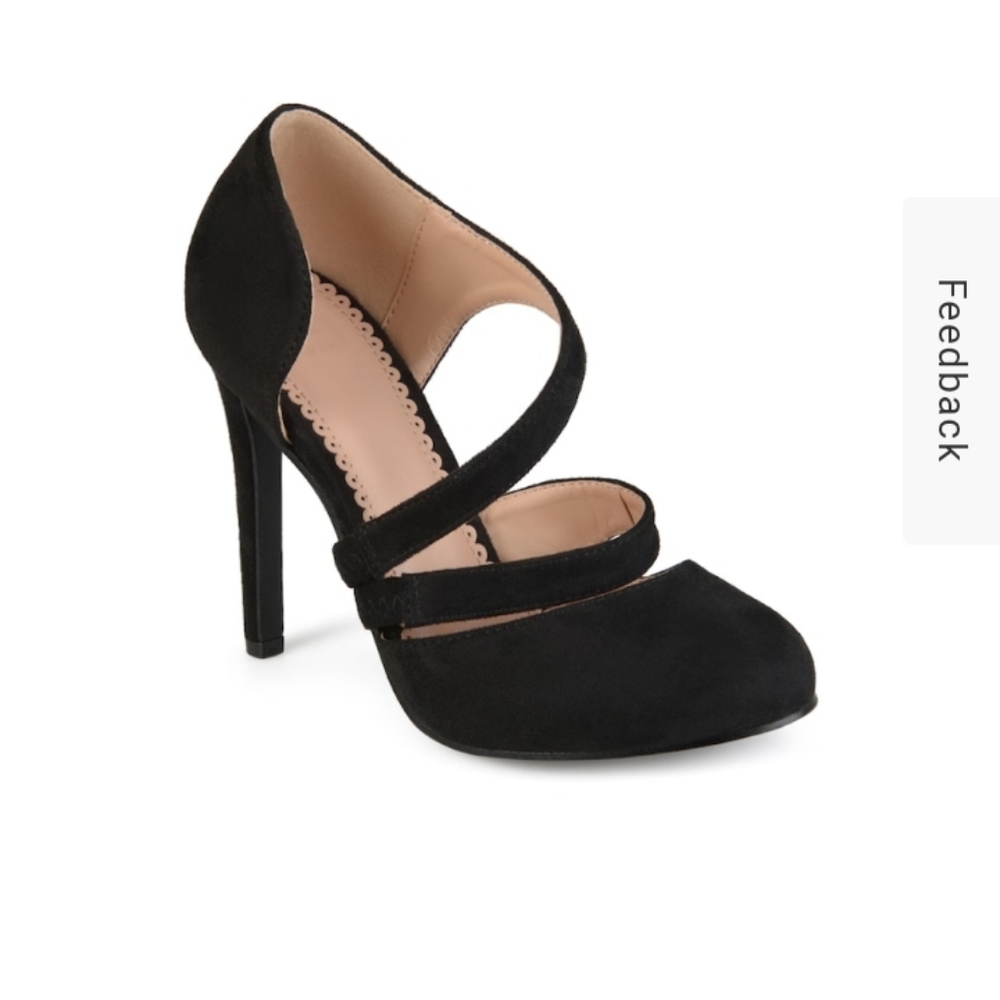 Black suede heels